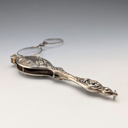 American antique sterling silver vermeil detailed decoration portable folding glasses Ronniet